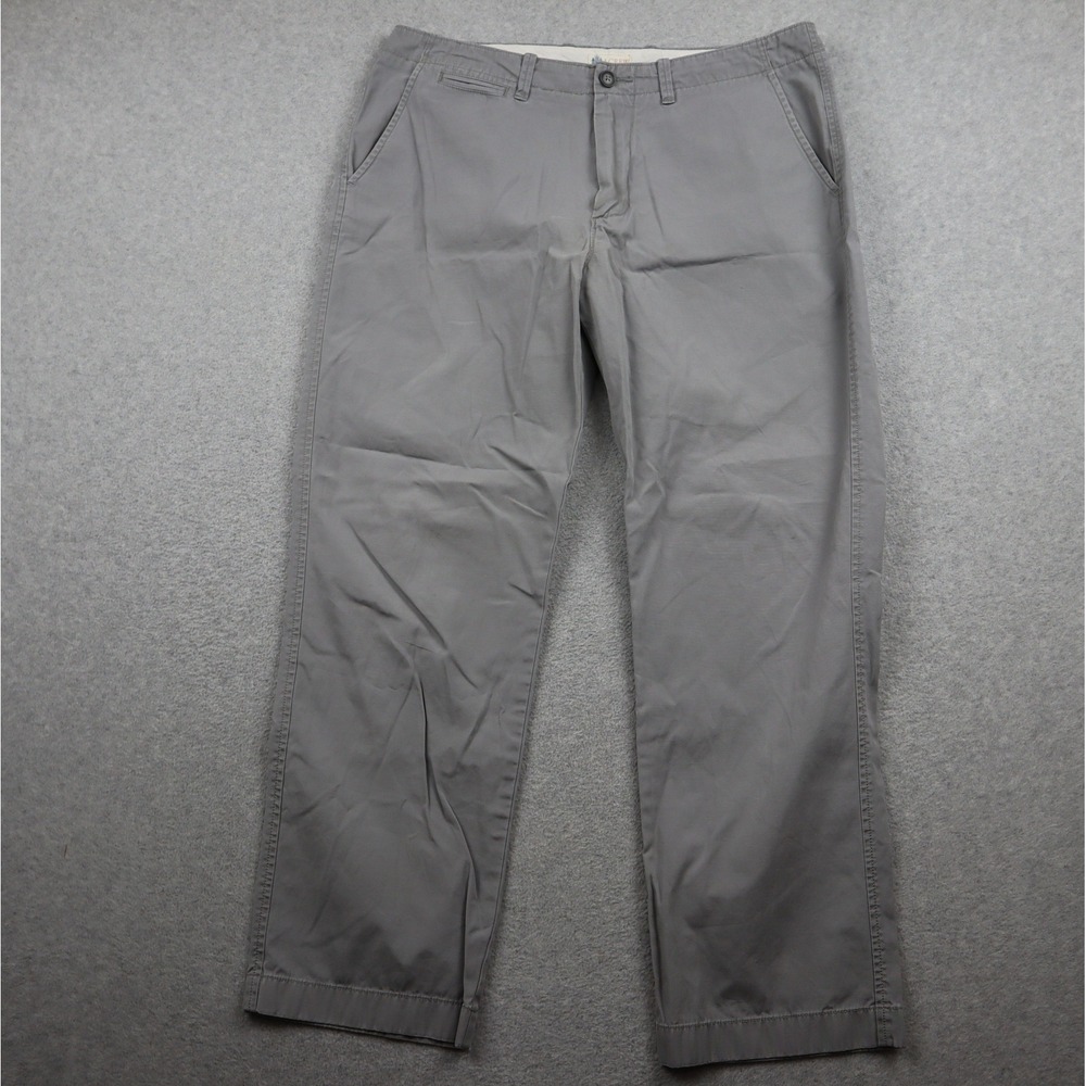 J.Crew Pants Mens 34 x 30 Chino Gray Straight Leg Cotton Twill Zip Fly Solid